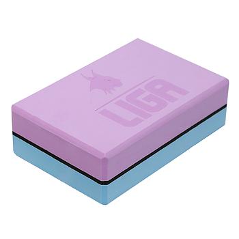 Τουβλάκι Yoga δίχρωμο (Two-color Yoga block) (γαλάζιο/ροζ)